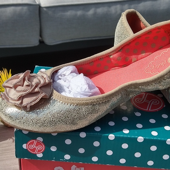 LP's Gold Crackle Metallic ๐ Ballet Flats - Picture 4 of 7